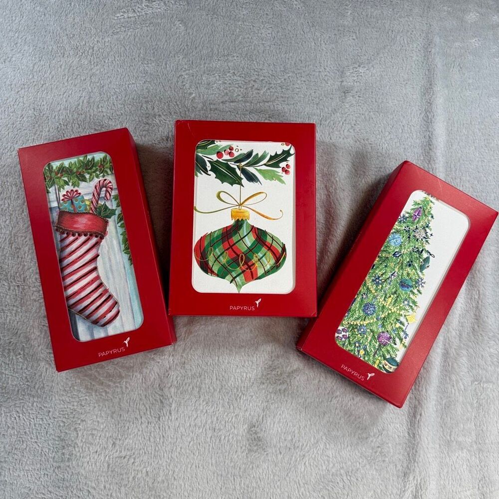 Papyrus Premium Boxed Christmas Cards Set Embellished Holiday Greeting Cards Lot